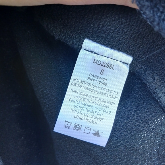 Miss Me Zip Up Hooded Sweatshirt Womens Size S Embroidered Detail Thumb Holes - Picture 5 of 6